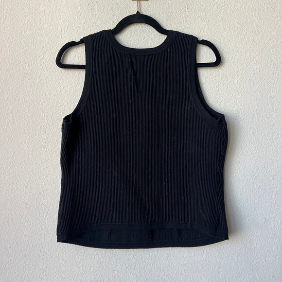 Nina Parker Black Ribbed Knit Tank Top Size 1X - Picture 2 of 4